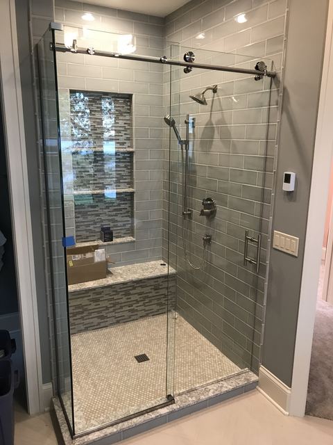 Barn door slider with matte black hardware