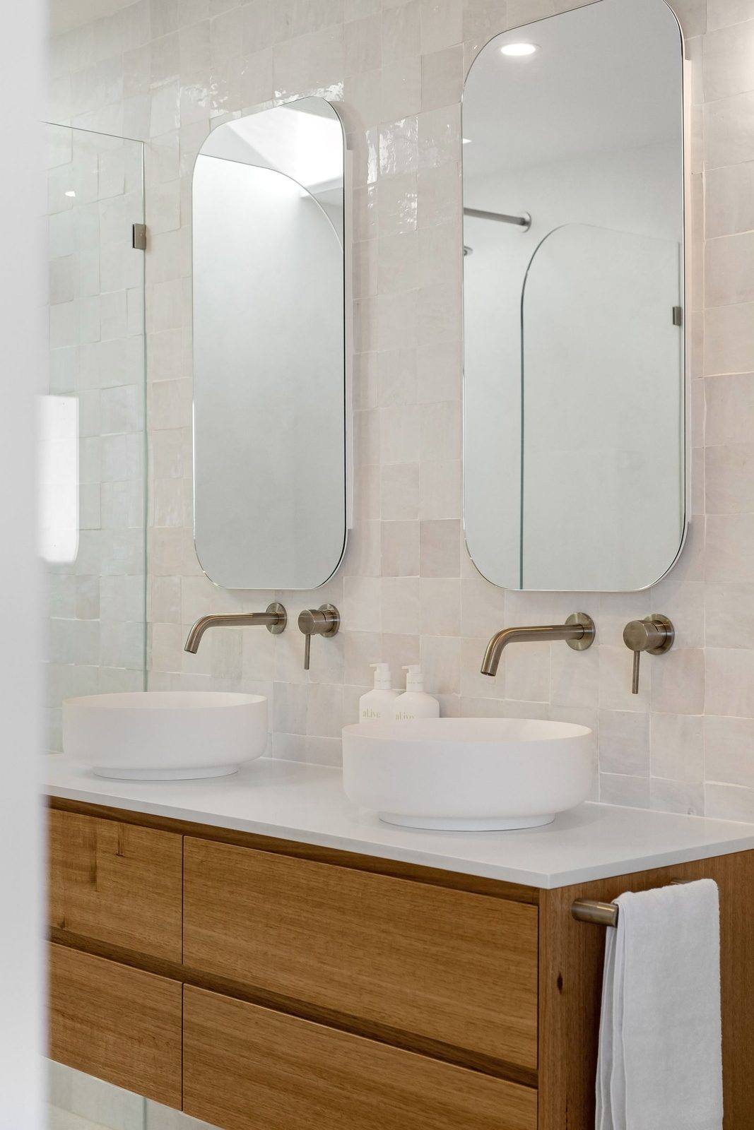 Custom mirrors over a double vanity
